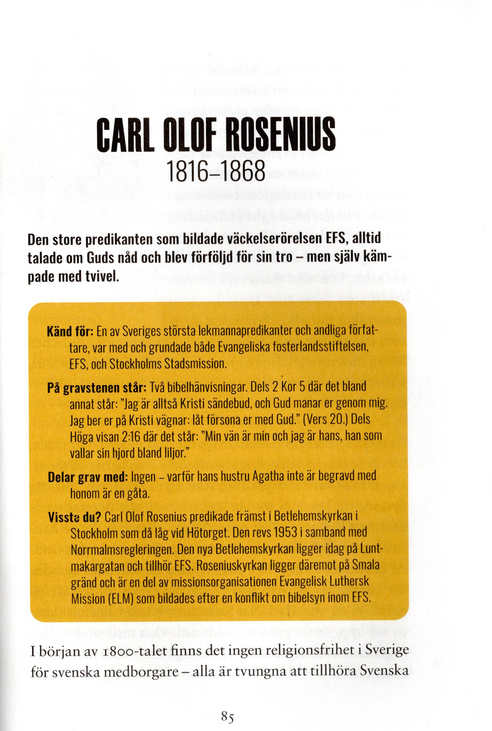 Carl Olof Rosenius Carl Olof Roseniussällskapet